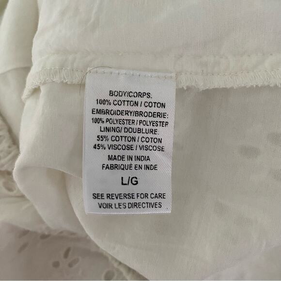 Cami NYC Ardana Eyelet White One Shoulder Blouse Top size large - Picture 9 of 9